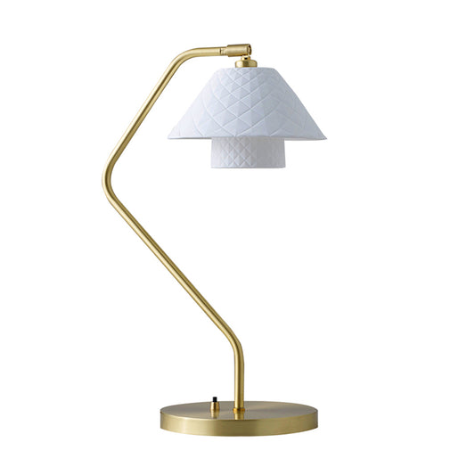 Modern Minimalist Ceramic All Copper Desk Lamp Bedroom Living Room Study New Chinese Nordic Style