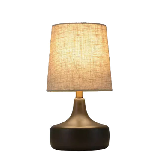 White Vintage Distressed Ceramic Pot Table Lamp for Bedroom Living Room End Table