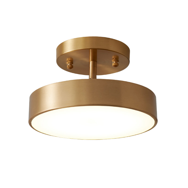 Minimalist Dia.8" Adjustable Brass Ceiling Light for Bedroom Living Room LED Dimmable Lamp