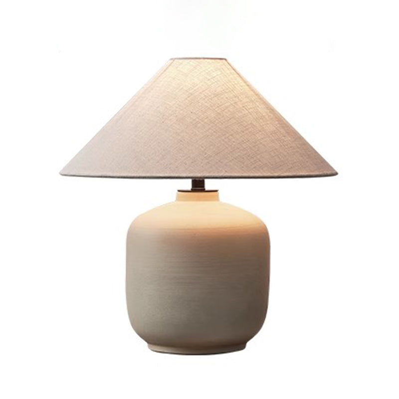 Wabi Sabi Typhoon Lamps Ceramic Cloth Lamps Retro Living Room Lamp Natural Wind Simple Wind