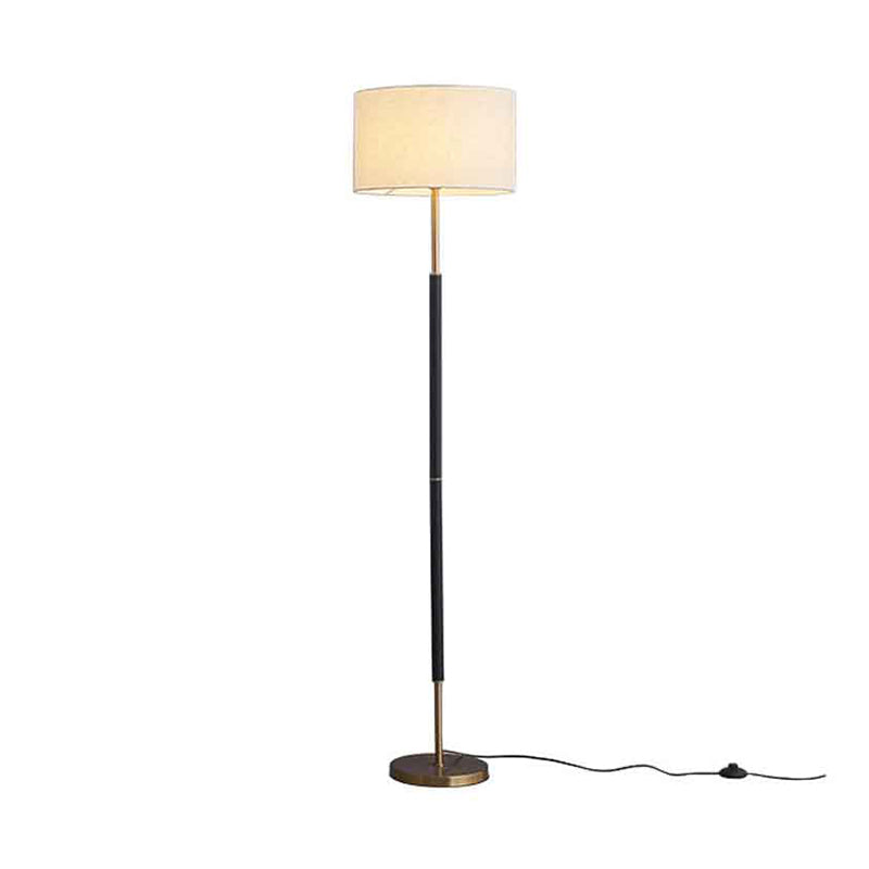 Modern Column 66" Floor Lamp With Beige Fabric Lampshade