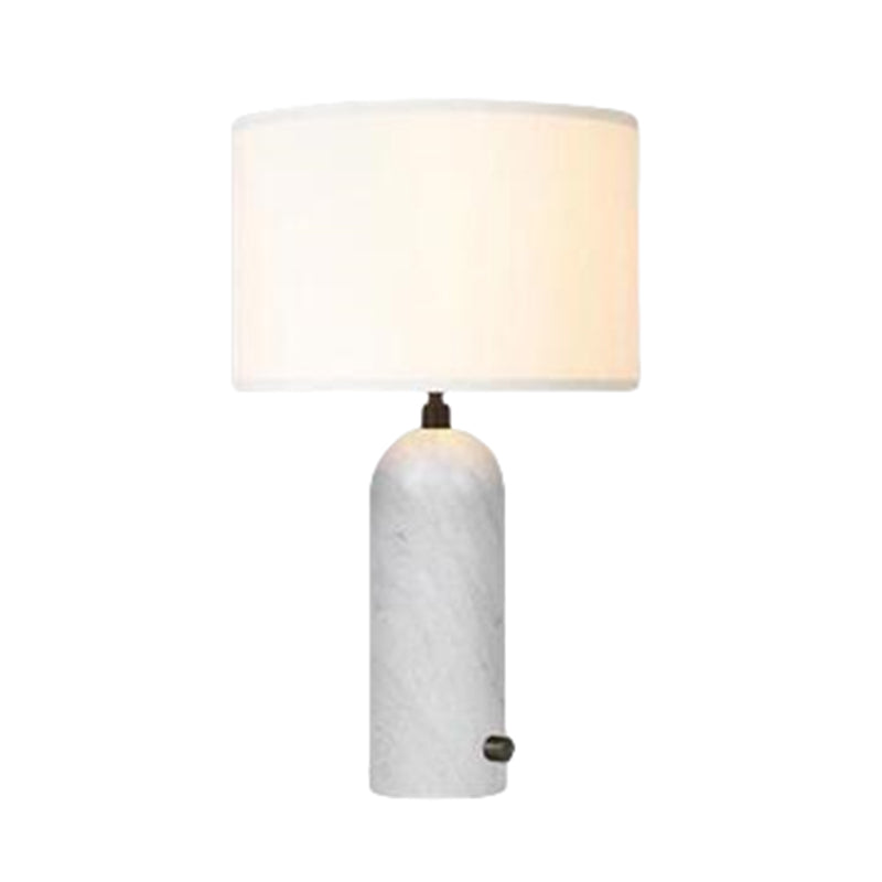 Modern Simple Marble Table Lamp With Beige Fabric Lampshade