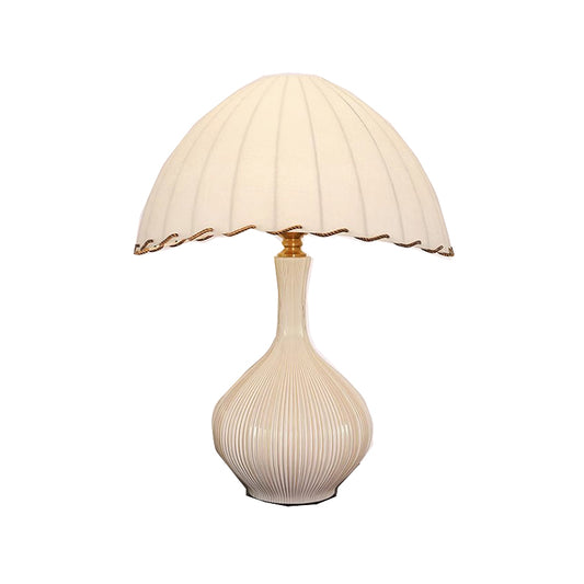 Modern Ceramic Table Lamp Living Room Cream Desk Lamps for Bedroom Farmhouse Bedside Nightstand Bedside