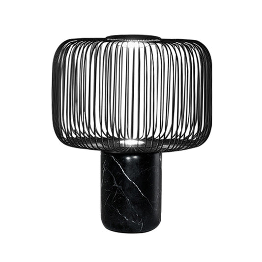 Postmodern Hollow Out Black Marble Table Lamp