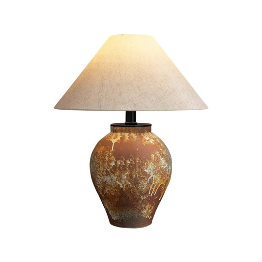 Oversized Ceramic Table Lamp Wabi Sabi Style Decorative Desk Lamp Bedroom Bedside Lamp