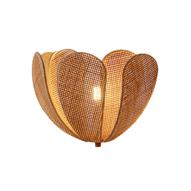 Rattan E27  Wall Light Japanese Crafted Petal Light Foyer Bedroom Beside Homestay Corridor Background Lamp