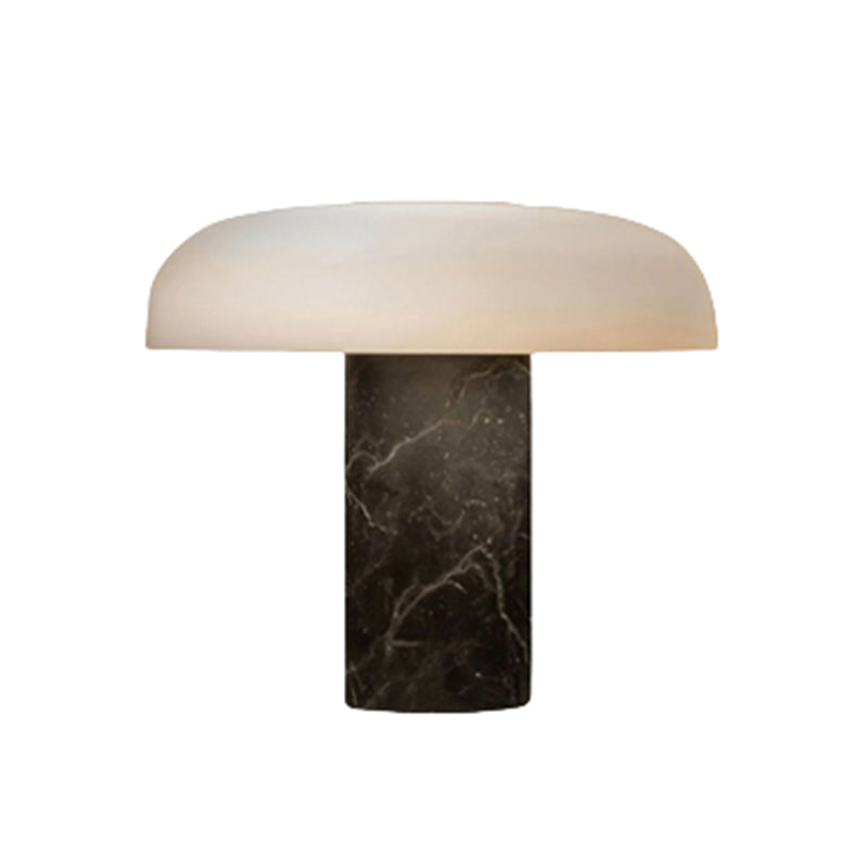 Modern Black/White Mushroom Table Lamp With Glass Lampshade