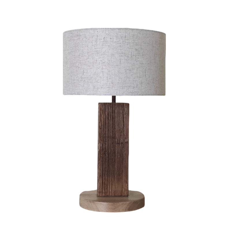 Solid Wood Retro Home Wabi Sabi Style Fabric Desk Lamp Decorative Art Zen Style