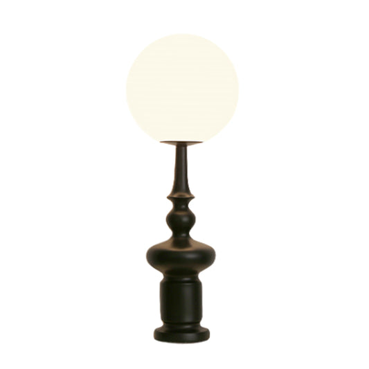 Traditional Black Resin Table Lamp With Acrylic Lampshade