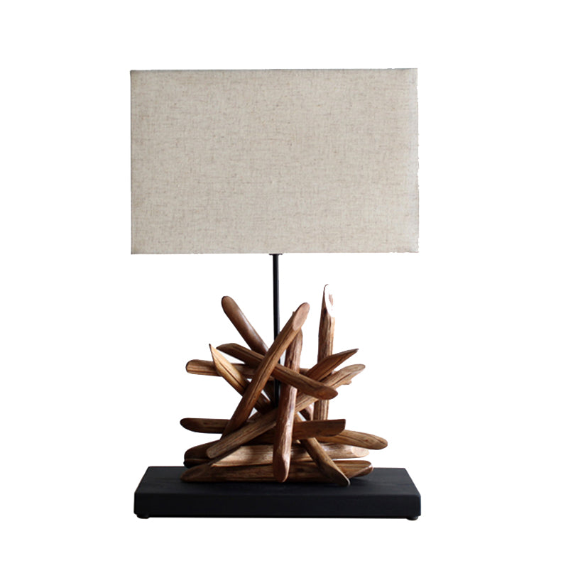 Modern Creative Solid Wood Table Lamp Fabric Lampshade Lights for Living Room Bedroom Bedside Hotel