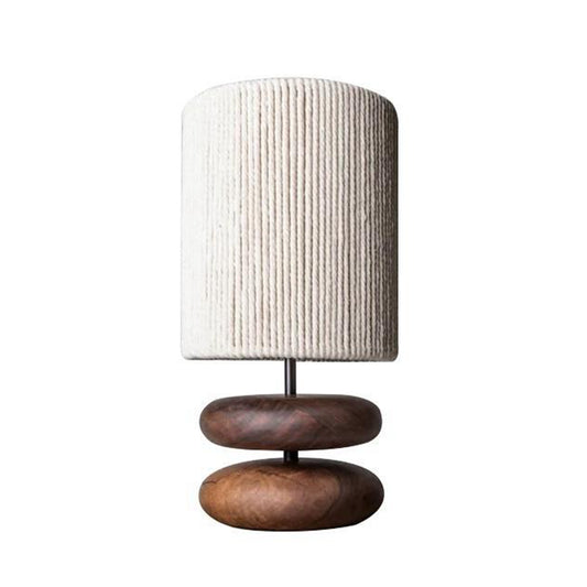 Tax Include Walnut Wood Desk Lamp Handmade Rattan Lampshade Warm White