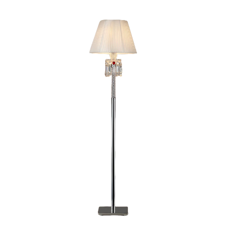 Modern Novelty Column Crystal 59" Floor Lamp With Fabric Lampshade