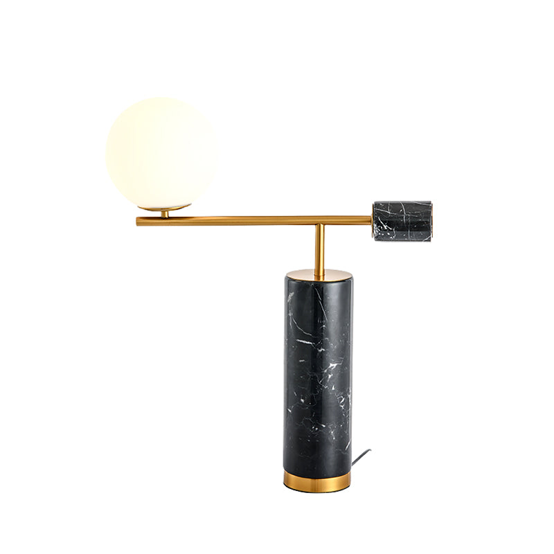 Modern Style Marble Table Lamp and Glass Lampshade Designer Model Room Lighting Home Desk Lamp