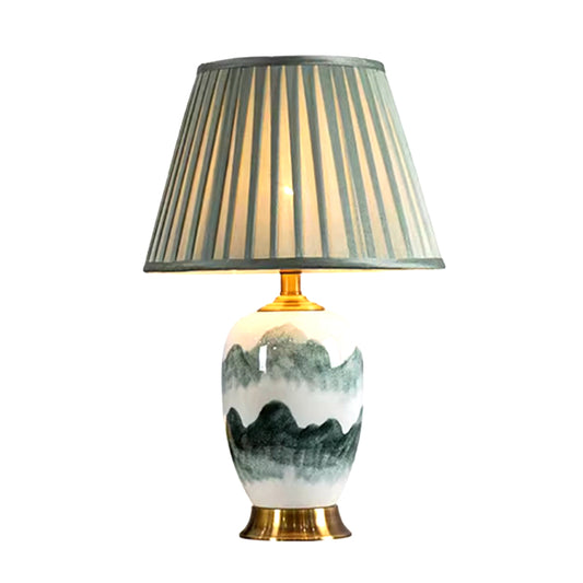 Kung Series Chinese Ink Landscape Painting Ceramic Table Lamp