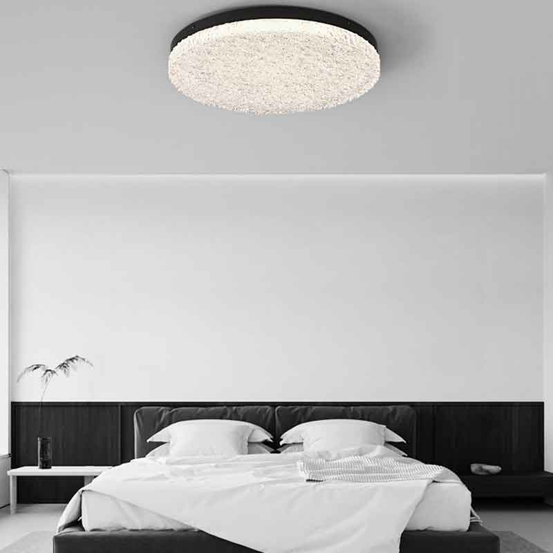 American Style Luxury 19" Round Resin Flush Mount LED Ceiling Light with Remote Control Dimmable