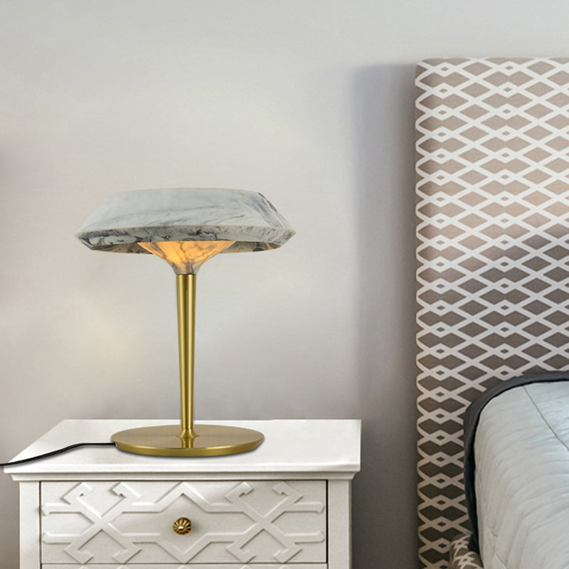 Traditional Gold Color Table Lamp With Resin Lampshade and Metal Body