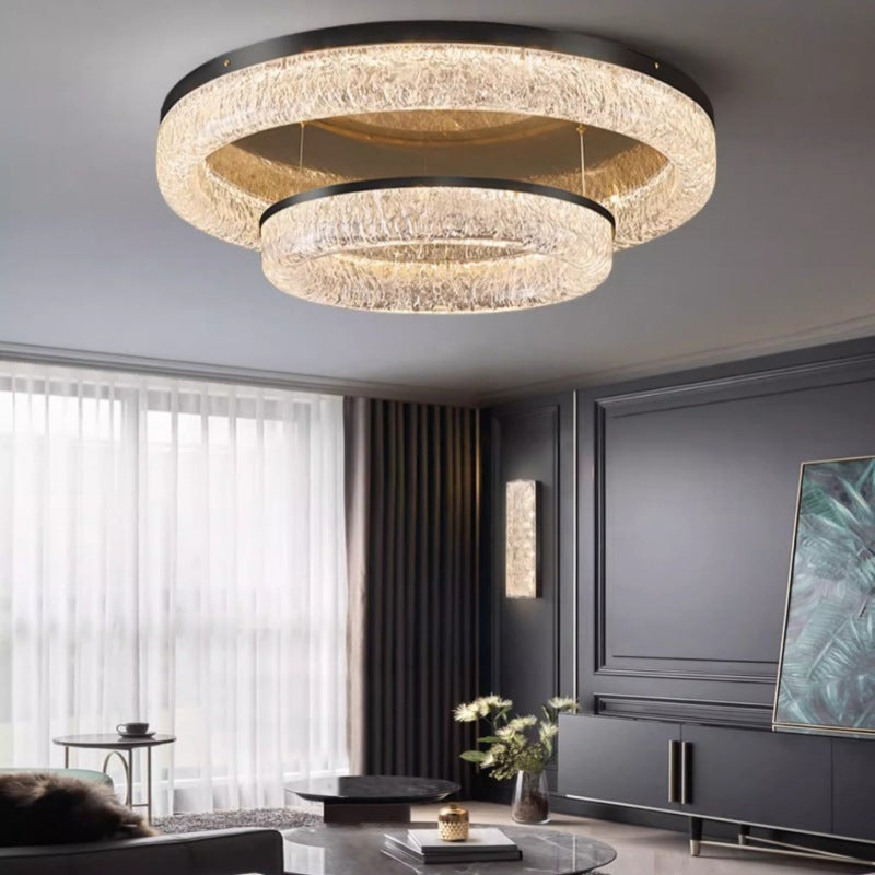 Modren Luxury High Quality 31" Brass LED Ceiling Lamp Round Adjustable Flush Mount LED Ceiling Light