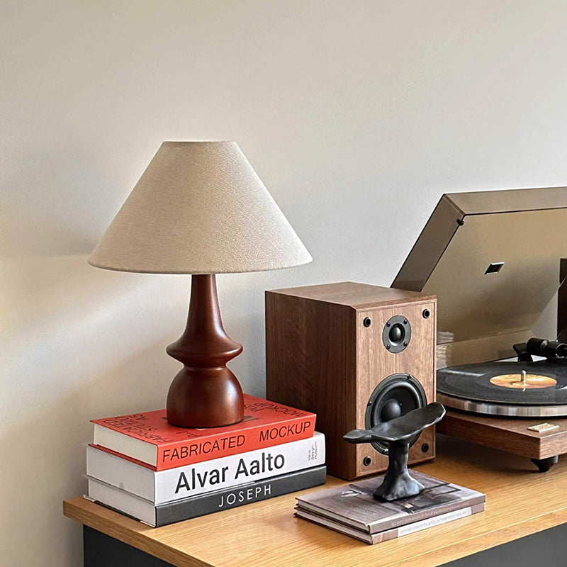 Solid Wood Retro Creative Table Lamp Bed Breakfast Bedroom Decoration Chinese Style French American Romanti