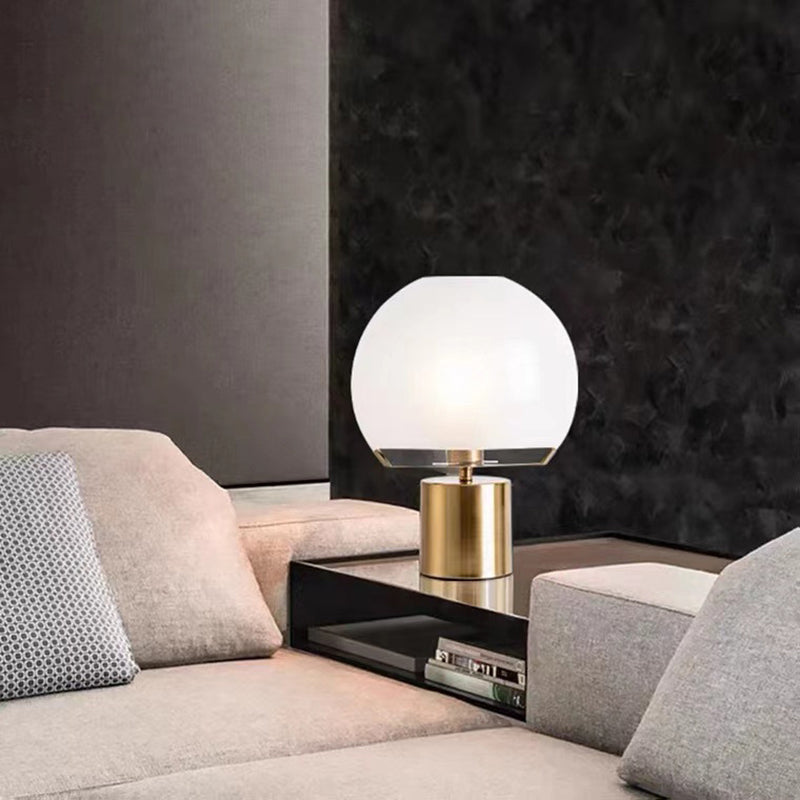 Postmodern Simple Mushroom Table Lamp with Milk White Glass Lampshade