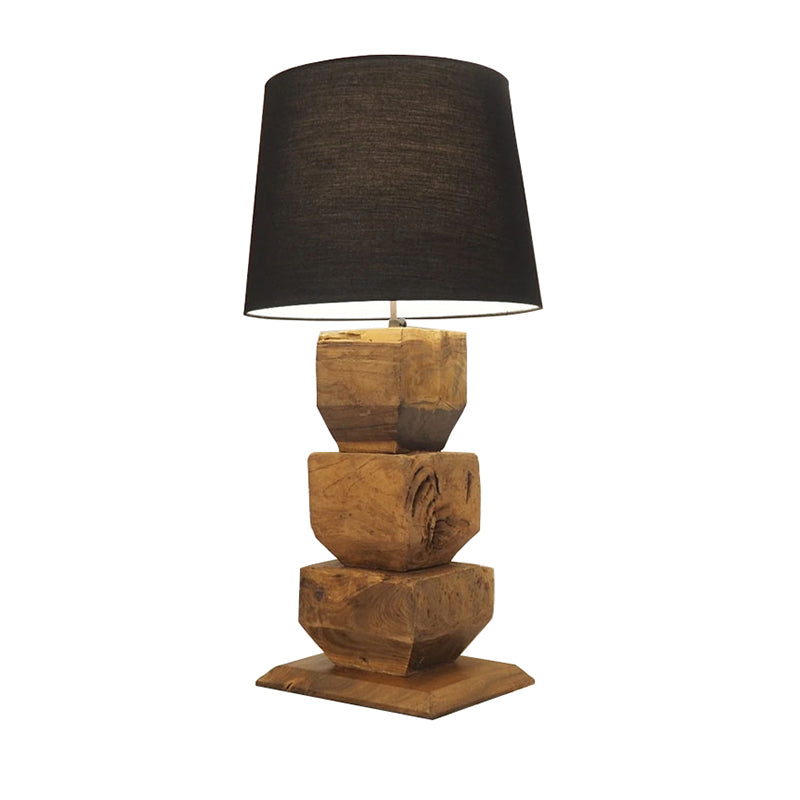 Chinese Style High-End Solid Wood Desk Lamp Hotel Bedroom Living Room Decoration Fabric Table Lamp