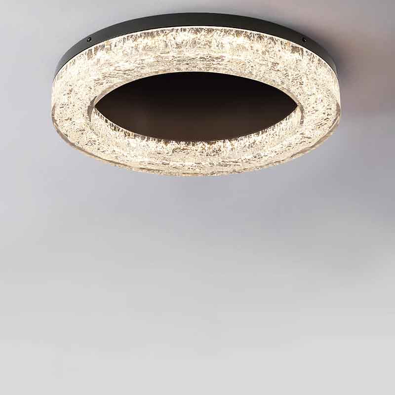 Luxury 23" Round Brass Flush Mount LED Ceiling Light with Remote Control Dimmable