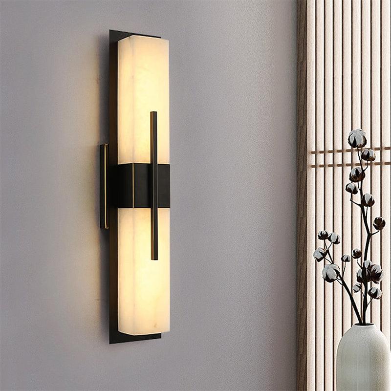 Contemporary LED Brass Marble Outdoor Wall Lamps Electric Waterproof Balcony Hallway Courtyard Villa Gate Hotel