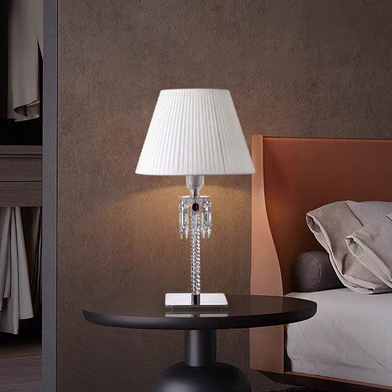 Designer Creative Luxury Crystal Table Lamp With Fabric Lampshade