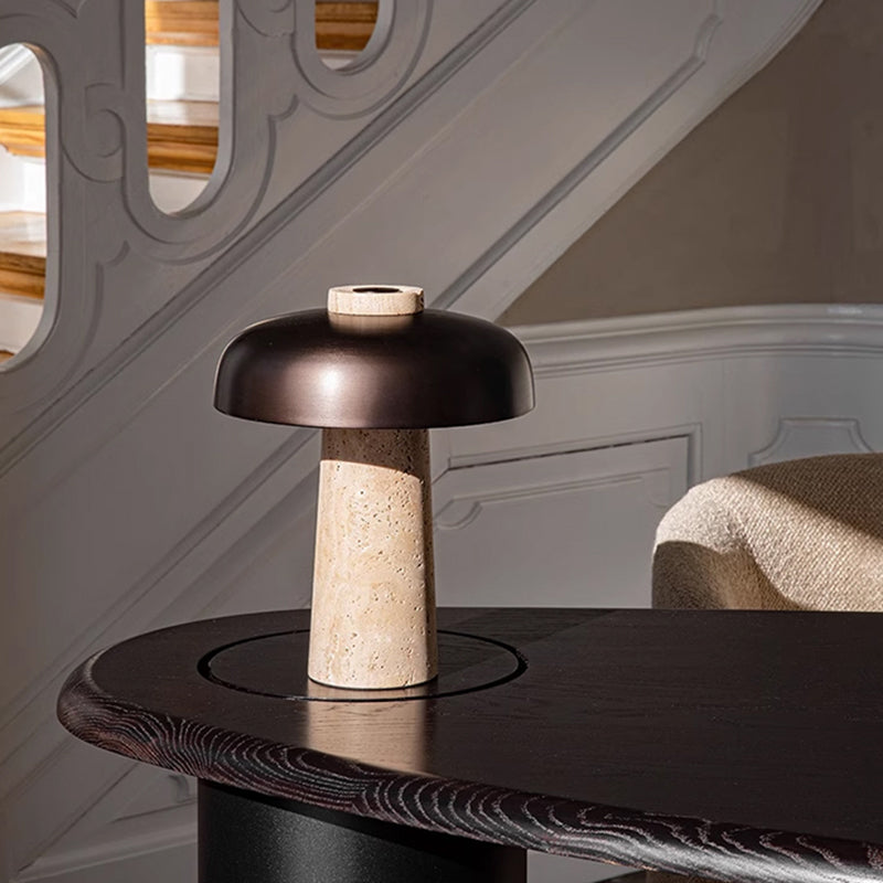 Danish Designer Natural Stone Mushroom LED Table Lamp Living Room Bedroom Bedside Modern Study Light Home Lighting Decor