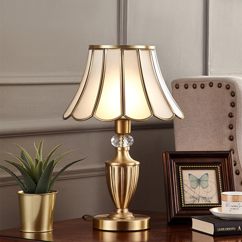 Copper Table Lamp Luxury Glass Lampshade Living Room Simple Creative Desk Lamp
