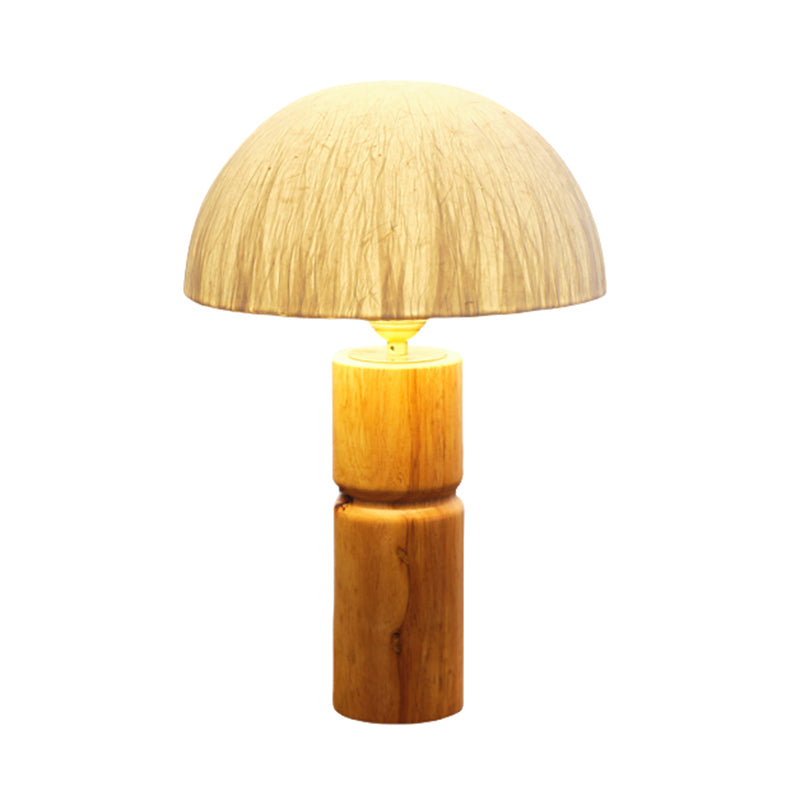 15.5" Modern Solid Wood Desk Lamp Farmhouse Handmade Rice Paper Lampshade Desk Lamp