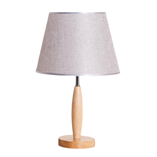 Wooden Silver Table Lamp with Linen Shade Vintage Style Lampshade Lampshade Lamps