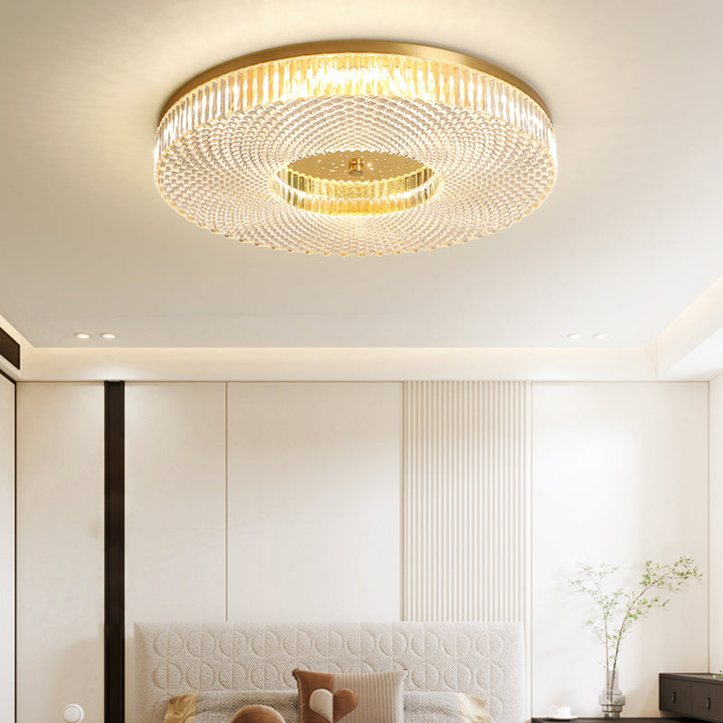 Modern Luxury Dia.19" Round Brass Recessed LED Ceiling Lamp for Bedroom Living Room