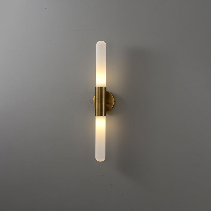 Light Luxury Glass Wall Lamp Gold Color Copper Body and Glass Lampshade Simple LED Lighting Fixtures ﻿