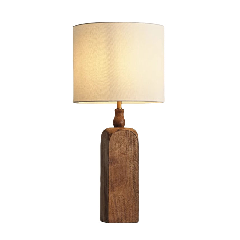 American Retro Bedside Wood Desk Lamp Bedroom Living Room Dressing Table Book Cloth Table Lamp