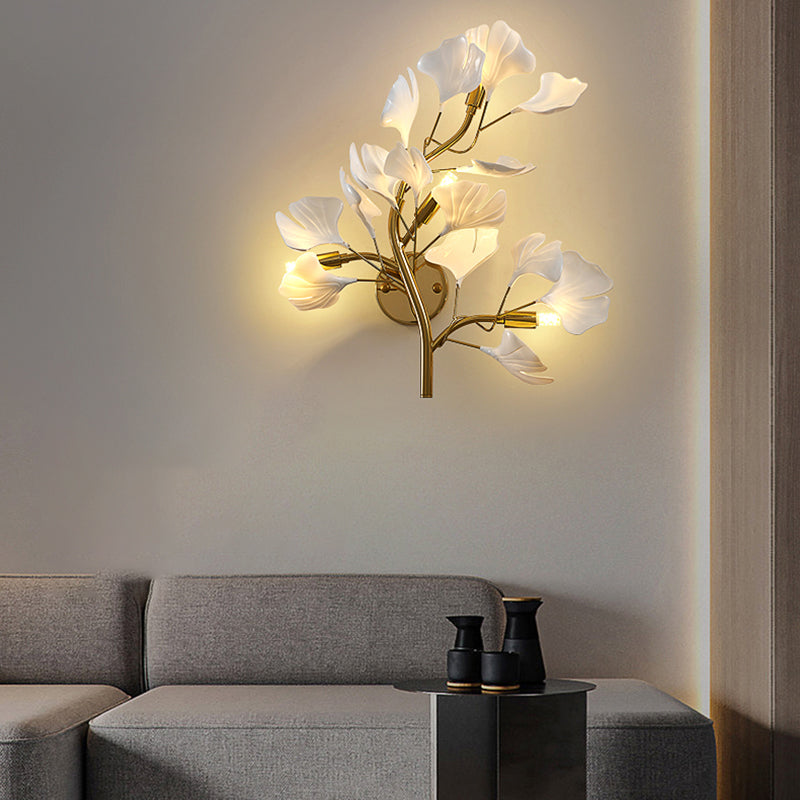 Ginkgo Leaf Wall Light Luxury Living Room Sofa Background Lamp Creative Foyer Hallway Minimalist Nordic Bedroom Bedside Light