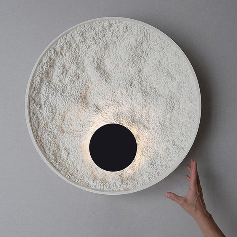 Modern Creative Round Resin Wall Lamps LED Indoor White Black Color Bedside Bedroom Wall Light