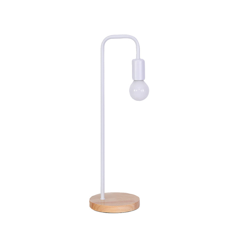 E27 Nightstand Lamps Table Lamp with Wooden Base Vintage Bedside Light for Living Room Office Bedroom