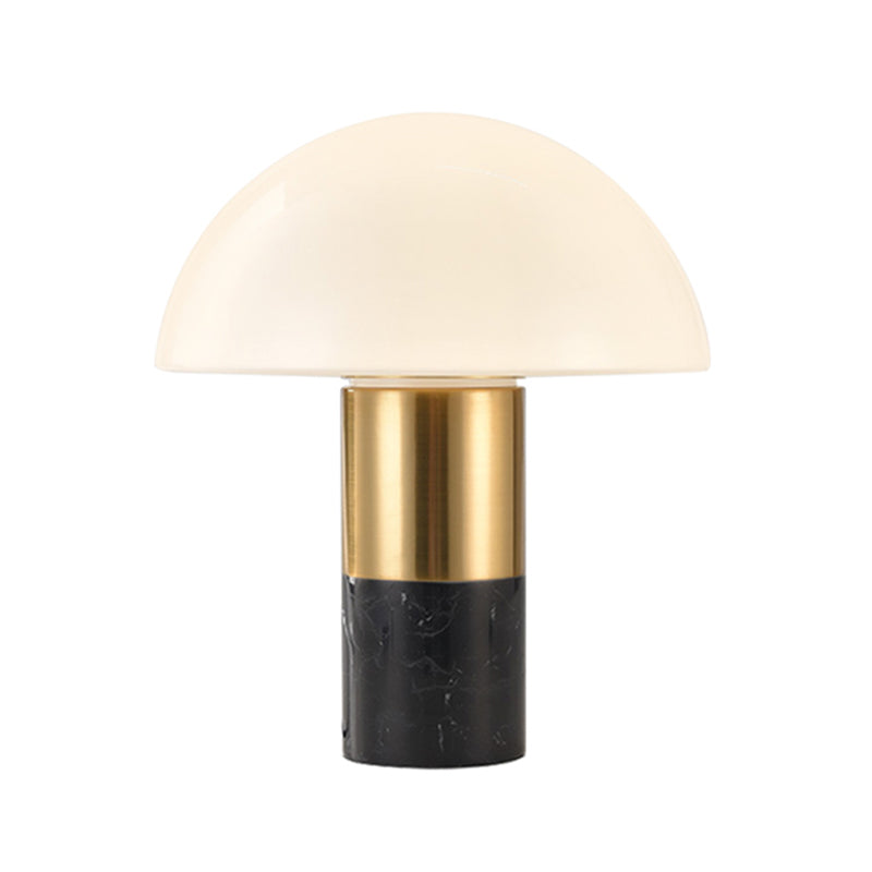 Natural Marble Desk Lamp Retro Glass Lampshade Bedroom Living Room Decorative Table Lamp