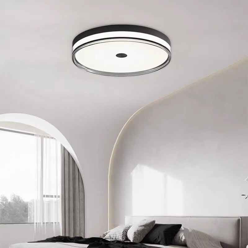 Light Luxury 19" Round Brass Flush Mount LED Ceiling Light with Remote Control Dimmable