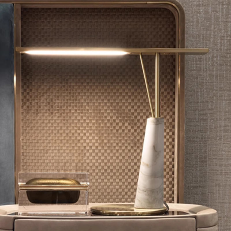 Postmodern Designer Creative Marble Table Lamp Chrome Color ，Gold Color Warm White
