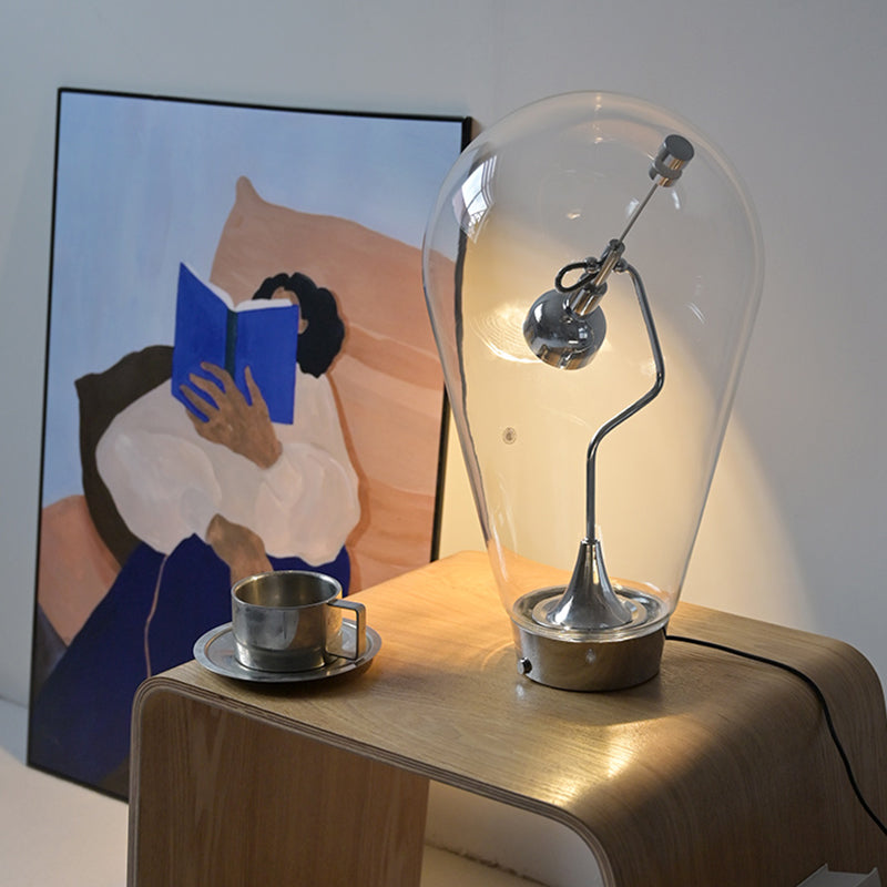 Designer Creative Light Bulb Glass Table With Magnetic Adjustment