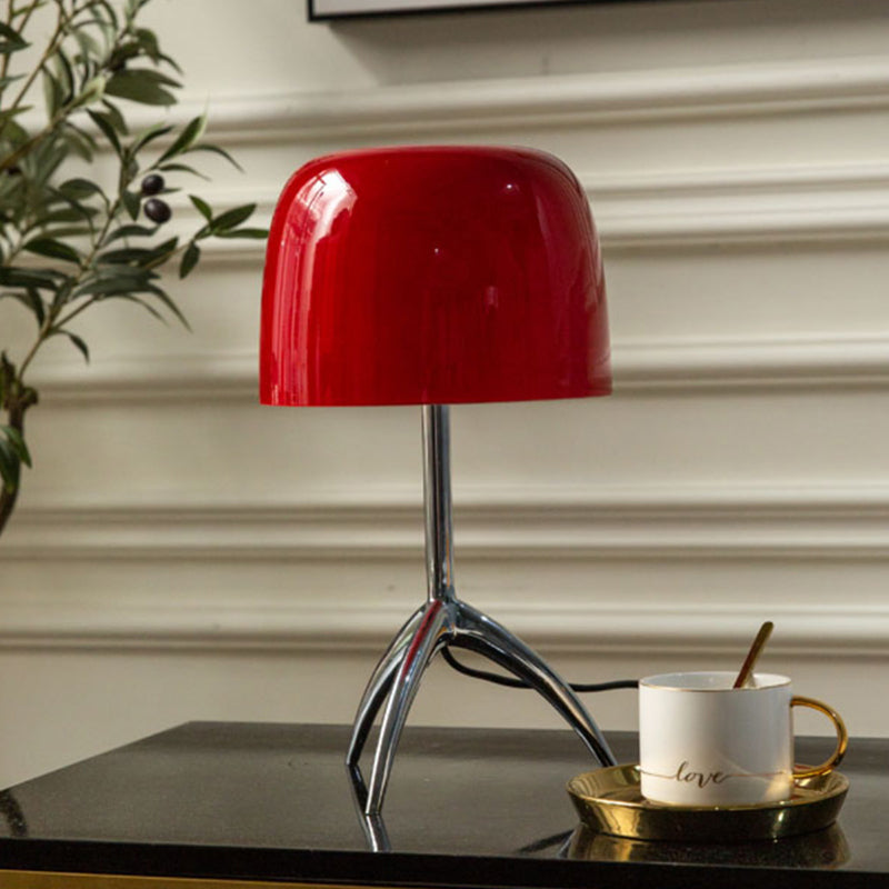 Cretive Tripod Mushroom Table Lamp With Glass Lampshade