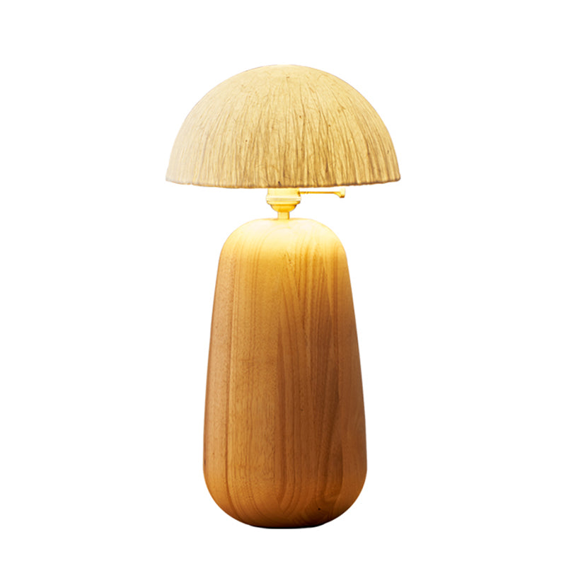 Creative Solid Wood Mushroom Table Lamp Light Atmosphere Light Decoration Rice paper Lampshade Desk Lamp