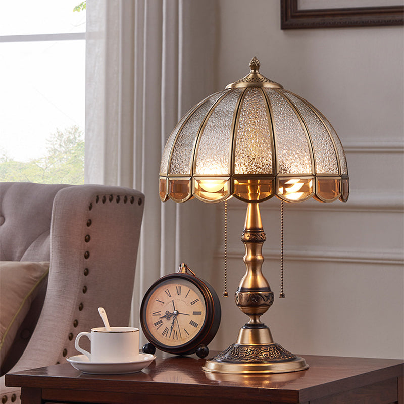 Contemporary Copper Table Lamp LED Retro Creative Luxury Glass Copper Desk Light For Home Living Room Study Bedroom