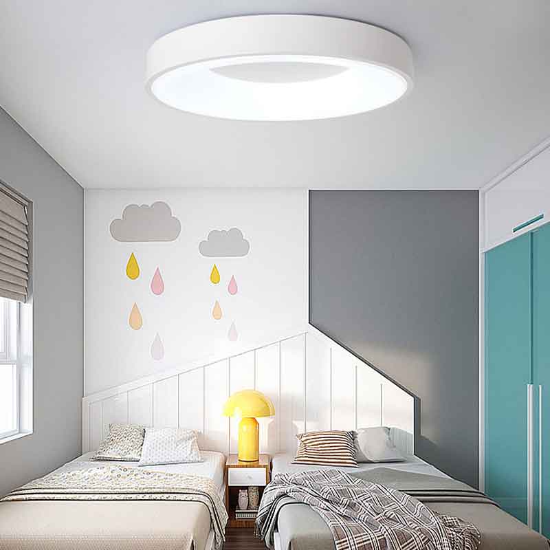 Modern Minimalist Multi color Round Metal LED Ceiling Lamp Indoor Lighting Fixtures