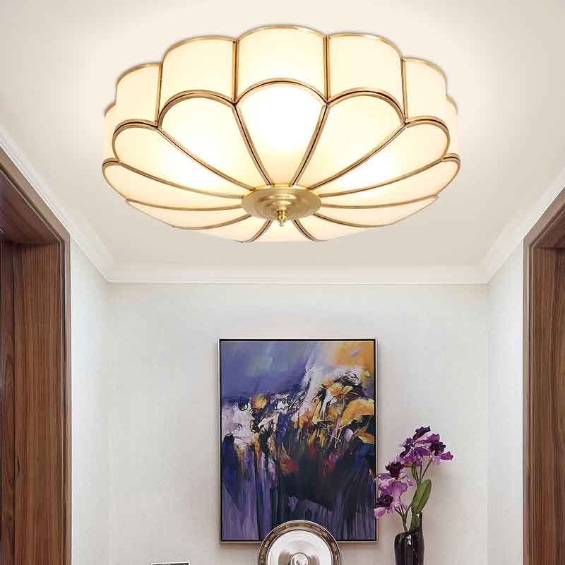 Modern Creative Brass LED Ceiling Light with Remote Control Dimmable Decoration Lighting