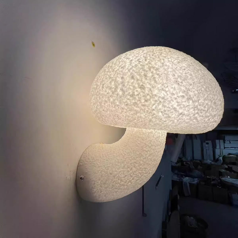 White Mushroom Medieval Wall Lamp Outdoor Bedroom Hallway Nordic Designer Balcony Waterproof LED Lights Fixtures