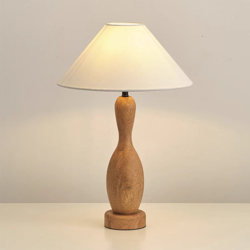 Nordic Wooden Decorative LED Table Lamp Bedroom Bedside Desk Lamp Linen Lamp Shade