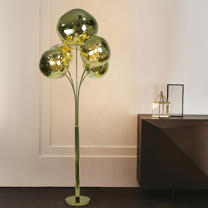 Classic 70" 5 Balls Branch Floor Lamp With Acrylic Lampshade ﻿