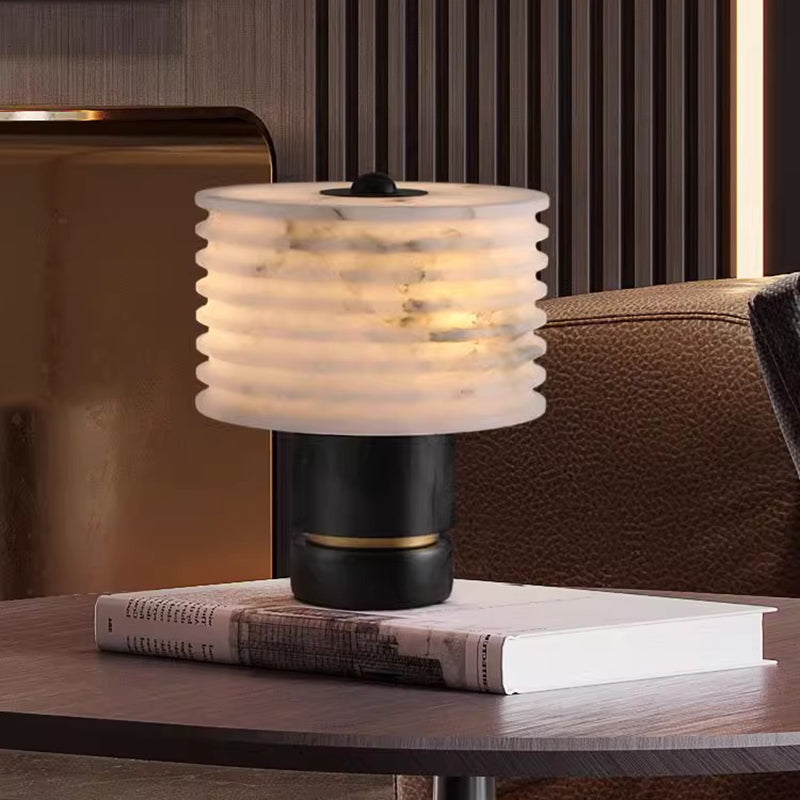 Luxury Nature Marble Table Lamp With Natrual Stone Lampshade and Marble Base